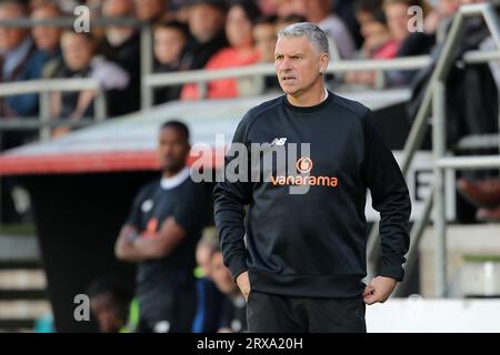 Hartlepool United-Manager John Askey während Dagenham & Redbridge vs Hartlepool United, Vanarama National League Football bei der Chigwell Construction Stockfoto