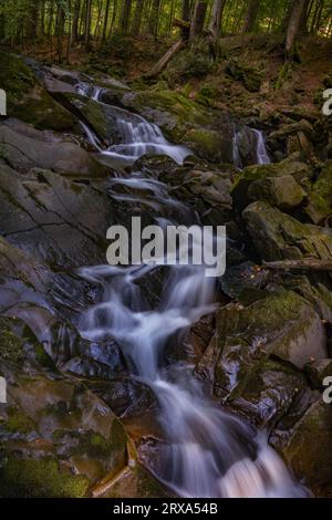 Szepit Wasserfall, Hylaty Bach, Bieszczady Berge, Bieszczadzki Nationalpark, die wildeste Region in Polen, polnische Berge und Landschaften Stockfoto