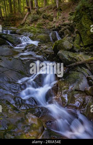 Szepit Wasserfall, Hylaty Bach, Bieszczady Berge, Bieszczadzki Nationalpark, die wildeste Region in Polen, polnische Berge und Landschaften Stockfoto