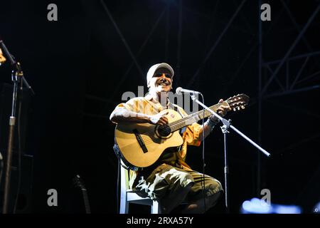 Bergamo, Italien. September 2023. Manu Chao während Manu Chao, Musikkonzert in Bergamo, Italien, 23. September 2023 Credit: Independent Photo Agency/Alamy Live News Stockfoto