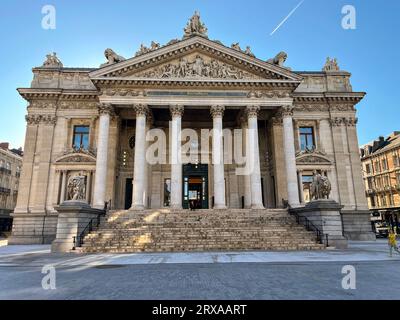 Brüssel, Belgien. September 2023. Das neue belgische Biermuseum im renovierten Bourse-Gebäude (Brüsseler Börse), 15. September 2023, Brüssel. Quelle: Supova Tereza/CTK Photo/Alamy Live News Stockfoto