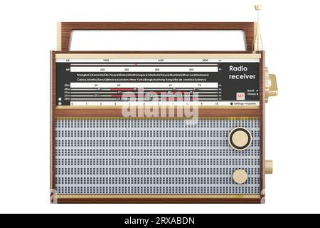 Funkempfänger, 3D-Rendering isoliert auf weißem Hintergrund Stockfoto