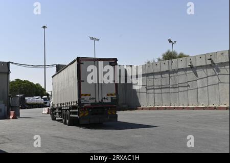 Tel Aviv, Israel. September 2023. Kerem Shalom Grenzübergang für Waren zwischen Israel und dem Gazastreifen, 6. September 2023 Credit: Naegele Eliska/CTK Photo/Alamy Live News Stockfoto