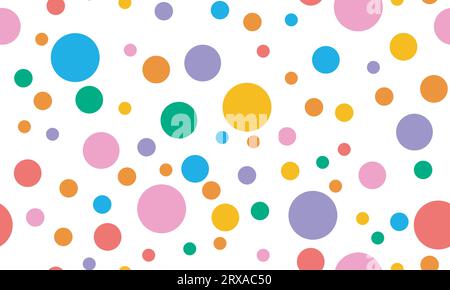 Abstraktes buntes Muster mit zufälligen Punkten auf weißem Hintergrund Stock Vektor