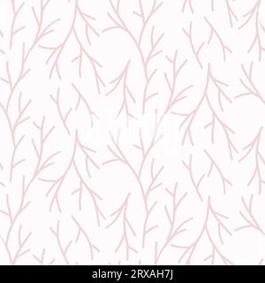 Nahtloses Muster für Textilien oder Tapeten, Scrapbook in zartem Pastellrosa. Vektorhintergrund, Hand gezeichnetes Doodle Simple il Stockfoto