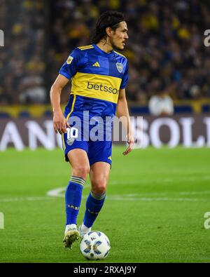 Buenos Aires, Argentinien. September 2023. Edison Cavani von den Boca Juniors während des Ligaspiels zwischen den Boca Juniors und CA Lanus spielte am 23. September 2023 im La Bombonera Stadium in Buenos Aires, Spanien. (Foto: Santiago Joel Abdala/PRESSINPHOTO) Credit: PRESSINPHOTO SPORTS AGENCY/Alamy Live News Stockfoto