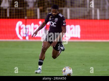 Washington, USA. September 2023. WASHINGTON, DC - 23. SEPTEMBER: D.C. United Verteidiger Ruan (2) beim Angriff während eines MLS-Spiels zwischen DC United und den New York Red Bulls am 23. SEPTEMBER 2023 auf Audi Field in Washington, DC. (Foto: Tony Quinn/SipaUSA) Credit: SIPA USA/Alamy Live News Stockfoto