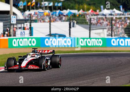 24. September 2023; Suzuka Circuit, Suzuka, Japan; Formel 1 Lenovo Grand Prix 2023; Race Day; Nummer 20 Haas Fahrer Kevin Magnussen während des Rennens bei der japanischen Formel 1 Stockfoto