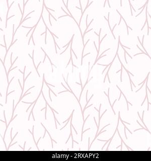 Nahtloses Muster für Textilien oder Tapeten, Scrapbook in zartem Pastellrosa. Vektorhintergrund, Hand gezeichnetes Doodle Simple il Stock Vektor