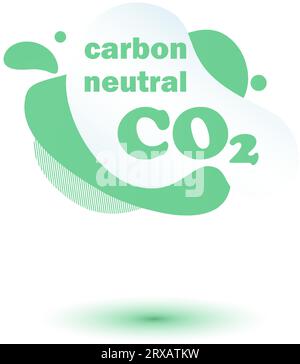Neutraler CO2-Stempel. Stiker-neutrale Kohlenstoffdioxyd-Bilanz Stock Vektor