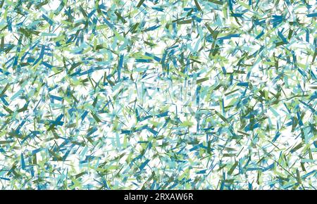 Blaue und grüne lineare Pinselstriche. Band- oder Bandimitation. Abstrakter nahtloser Hintergrund. Stockfoto