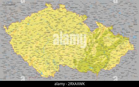 Karte von Tschechien Vektor Illustration Stock Vektor