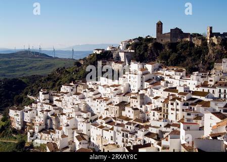 Casares, weiße Dörfer, Pueblos Blancos, Costa del Sol, Andalusien, Spanien Stockfoto