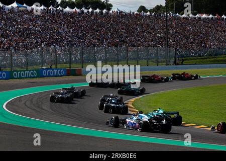 Suzuka, Japon. September 2023. Start des Rennens, Abfahrt, während des Formel 1 Lenovo Grand Prix 2023, 16. Runde der Formel-1-Weltmeisterschaft 2023 vom 22. Bis 24. September 2023 auf der Suzuka International Racing Course, in Suzuka - Foto DPPI Credit: DPPI Media/Alamy Live News Stockfoto