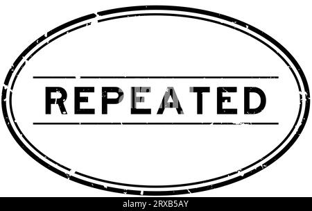 Schwarzer, wiederholter, ovaler Gummisiegelstempel auf weißem Hintergrund Stock Vektor