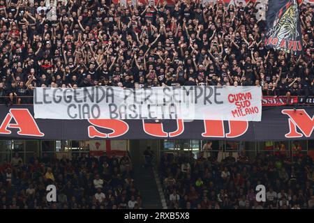 Mailand, Italien. September 2023. September 2023 Mailand - Italien - Sport, Fußball - Mailand vs H Verona italienische Meisterschaft 2023/2024 - G. Meazza Stadion - im Bild: curva Sud a.c. mailand Supporters Credit: Kines Milano/Alamy Live News Stockfoto