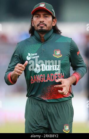 Bangladeshi Batter Anamul Haq Bijoy während des zweiten ODI-Spiels in Bangladesch und Neuseeland im Sher-e-Bangla National Cricket Stadium in Mirpur, Dhaka, Ba Stockfoto