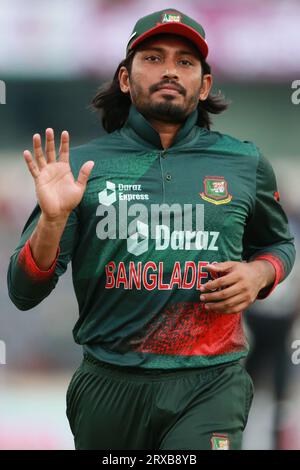 Bangladeshi Batter Anamul Haq Bijoy während des zweiten ODI-Spiels in Bangladesch und Neuseeland im Sher-e-Bangla National Cricket Stadium in Mirpur, Dhaka, Ba Stockfoto