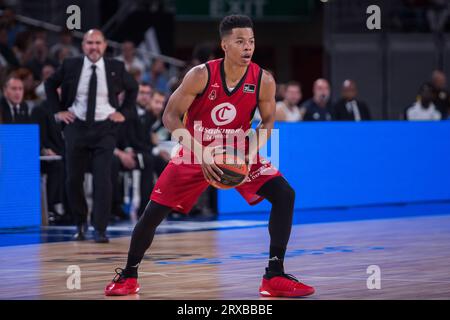 Madrid, Madrid, Spanien. September 2023. Trae Bell-Hynes. Während Real Madrid Sieg über Casademont Zaragoza 101 - 70 in der Liga Endesa 2023/24 Regular Season Spiel (Tag 1) gefeiert in Wizink Center (Madrid, Spanien). September 2023. (Bild: © Juan Carlos GarcÃ-A Mate/Pacific Press via ZUMA Press Wire) NUR REDAKTIONELLE VERWENDUNG! Nicht für kommerzielle ZWECKE! Stockfoto