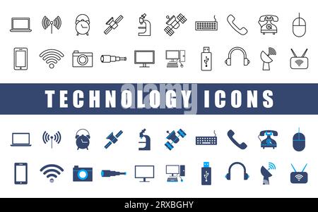 Technologie-Icon-Set. Stock Vektor