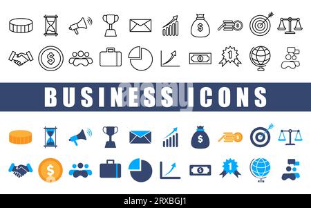 Business-Symbolsatz. Stock Vektor