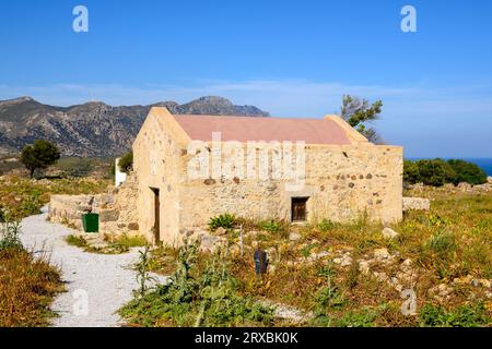 Orthodoxe Kapelle in der Burg von Antimachia auf der Insel Kos in Griechenland Stockfoto