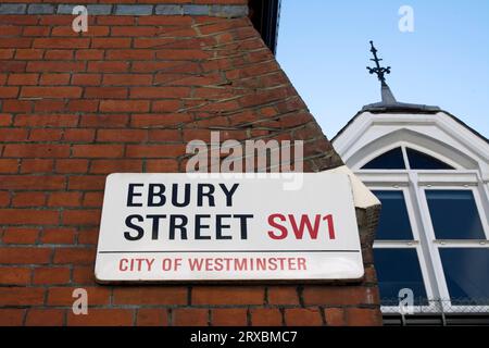 Straßenschild für ebury Street, london, england Stockfoto