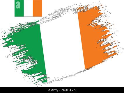 Pinsel Design Irland Flagge Vektor Stock Vektor