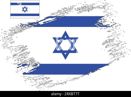 Pinsel Design Israel Flag Vektor Stock Vektor