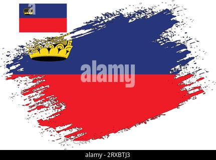 Pinseldesign Liechtenstein Flagge Vektor Stock Vektor
