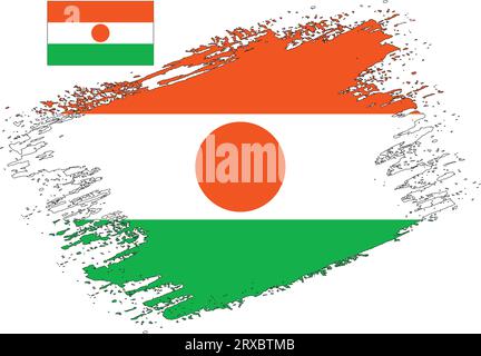 Pinseldesign Niger Flagge Vektor Stock Vektor