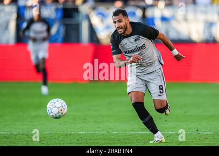 ZWOLLE - Vangelis Pavlidis von AZ Alkmaar während des niederländischen Eredivisie-Spiels zwischen PEC Zwolle und AZ Alkmaar im MAC3Park-Stadion am 24. September 2023 in Zwolle, Niederlande. ANP ED VAN DE POL Stockfoto
