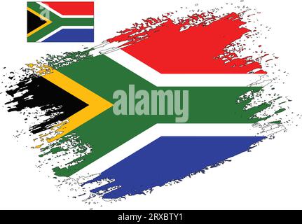 Pinsel Design Südafrika Flagge Vektor Stock Vektor