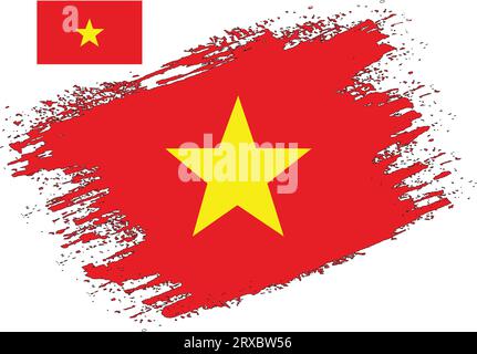 Pinsel Design Vietnam Flag Vektor Stock Vektor