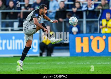 ZWOLLE - Vangelis Pavlidis von AZ Alkmaar während des niederländischen Eredivisie-Spiels zwischen PEC Zwolle und AZ Alkmaar im MAC3Park-Stadion am 24. September 2023 in Zwolle, Niederlande. ANP ED VAN DE POL Stockfoto