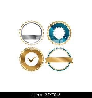 Illustration von Mustern von Abzeichen, Auszeichnungen, Garantien, Veranstaltungen Stock Vektor