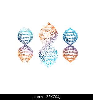 Abbildung des Logos des DNA-Modells. DNA-Log-Design. Healix-Logo Stock Vektor