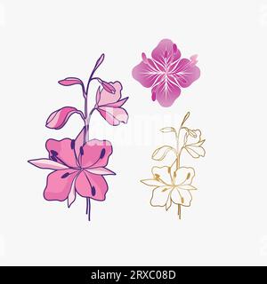 Schöne Blume. Logo-Design. Vektorillustration der blühenden Pflanze. Bud Stock Vektor