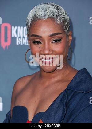 Buena Park, Vereinigte Staaten. September 2023. BUENA PARK, ORANGE COUNTY, KALIFORNIEN, USA - 23. SEPTEMBER: Die amerikanische Komikerin und Schauspielerin Tiffany Haddish kommt am 50. Jahrestag der Knott's Ficary Farm an, die am 23. September 2023 in Buena Park, Orange County, Kalifornien, USA auf der Knott's Berry Farm stattfindet. (Foto: Xavier Collin/Image Press Agency) Credit: Image Press Agency/Alamy Live News Stockfoto