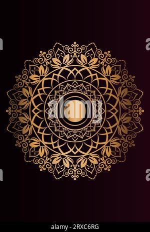 Vector goldene Farbe Mandal Tapete Design Stock Vektor