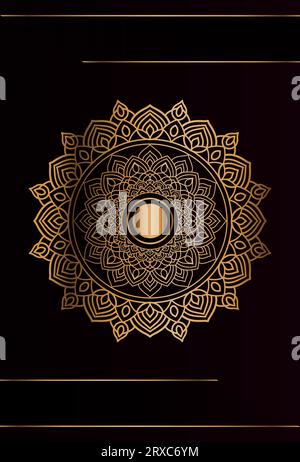 Vector goldene Farbe Mandal Tapete Design Stock Vektor