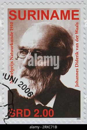 Nobelpreis für Physik Johannes Diderik van der Waals auf Briefmarke Stockfoto