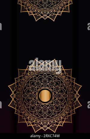 Vector goldene Farbe Mandal Tapete Design Stock Vektor