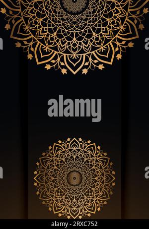 Vector goldene Farbe Mandal Tapete Design Stock Vektor