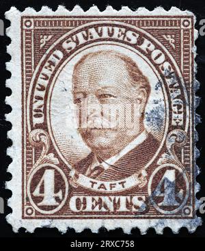 Präsident William Howard Taft auf amerikanischer Vintage-Marke Stockfoto