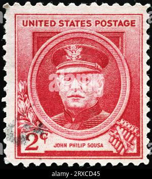 Amerikanischer Komponist John Philip Sousa auf Vintage-Briefmarke Stockfoto