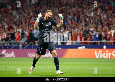 Madrid, Spanien. September 2023. Jan Oblak von Atletico de Madrid während des Spiels La Liga zwischen Atletico de Madrid und Real Madrid spielte am 24. September 2023 im Civitas Metropolitano Stadium in Madrid, Spanien. (Foto: Cesar Cebolla/PRESSINPHOTO) Credit: PRESSINPHOTO SPORTS AGENCY/Alamy Live News Stockfoto