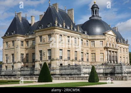 „French Châteaux“, „Château de Vaux-le-Vicomte“, „Barock French château“, „Architekt Louis Le Vau“, „Landschaftsarchitekt André Le Nôtre“ Stockfoto