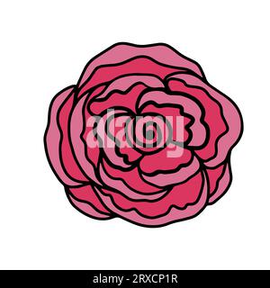 Rosenblütenkopf, Doodle Hand gezeichnete Elemente für das Design der Karte oder Einladung, Vektorillustration Stock Vektor