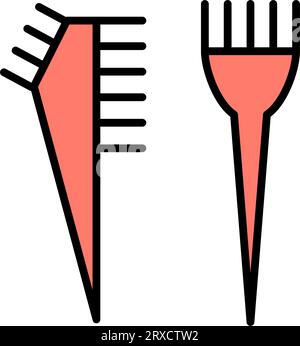 Friseurpinsel zum Mischen von Farben isoliertes flaches Symbol. Vector-Kunststoff-Farbmischbürste Haarschneider zum Bleichen und Färben von Haaren. Cosme Stock Vektor